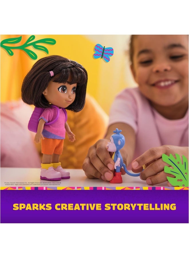 DORA مجموعة الأصدقاء المقربين دورا وبوتس - دمية 6" مع فساتين، حقيبة ظهر وأحذية لشخصيات للأطفال من عمر 3 سنوات فما فوق - Image 2